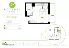 1 pokój, mieszkanie 27,53 m², piętro 4, oferta nr 30, Botanic Park, Łódź, Polesie, Złotno, ul. Konstantynowska 66 C, D, E, F