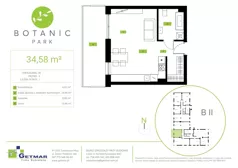 1 pokój, mieszkanie 34,58 m², parter, oferta nr 39, Botanic Park, Łódź, Polesie, Złotno, ul. Konstantynowska 66 C, D, E, F