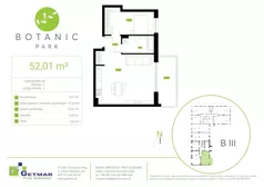2 pokoje, mieszkanie 52,01 m², parter, oferta nr 83, Botanic Park, Łódź, Polesie, Złotno, ul. Konstantynowska 66 C, D, E, F