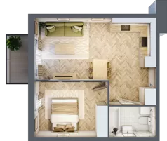 2 pokoje, mieszkanie 42,84 m², piętro 1, oferta nr A4, Nova Ceramiczna, Rzeszów, Przybyszówka, ul. Ceramiczna 505