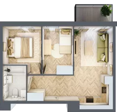 3 pokoje, mieszkanie 43,60 m², piętro 2, oferta nr A17, Nova Ceramiczna, Rzeszów, Przybyszówka, ul. Ceramiczna 505