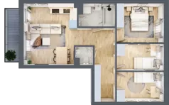 4 pokoje, mieszkanie 60,62 m², piętro 2, oferta nr A1/2/2, Accanto, Kiełczów, ul. Bawarska