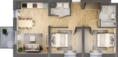 3 pokoje, mieszkanie 60,51 m², piętro 3, oferta nr B3/3/38, MONTANO, Polanica-Zdrój, al. Zwycięzców