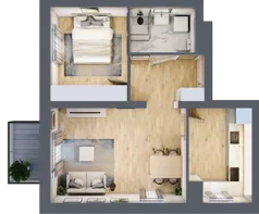 2 pokoje, mieszkanie 46,37 m², piętro 1, oferta nr B3/1/23, MONTANO, Polanica-Zdrój, al. Zwycięzców