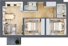 3 pokoje, mieszkanie 60,53 m², piętro 1, oferta nr B3/1/22, MONTANO, Polanica-Zdrój, al. Zwycięzców