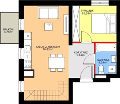 3 pokoje, mieszkanie 58,00 m², piętro 3, oferta nr B3/3/39, MONTANO, Polanica-Zdrój, al. Zwycięzców