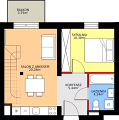 3 pokoje, mieszkanie 48,89 m², piętro 3, oferta nr B3/3/40, MONTANO, Polanica-Zdrój, al. Zwycięzców