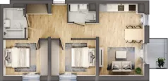 3 pokoje, mieszkanie 60,33 m², piętro 3, oferta nr B4/3/38, MONTANO, Polanica-Zdrój, al. Zwycięzców