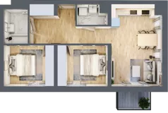 3 pokoje, mieszkanie 60,48 m², piętro 1, oferta nr B4/1/22, MONTANO, Polanica-Zdrój, al. Zwycięzców