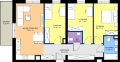 4 pokoje, mieszkanie 72,07 m², piętro 1, oferta nr 1.M2, Calma 5, Wrocław, Krzyki-Partynice, Poświętne, ul. H. Kowarzyka