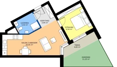 2 pokoje, mieszkanie 38,07 m², parter, oferta nr 0.M6, Calma 5, Wrocław, Krzyki-Partynice, Poświętne, ul. H. Kowarzyka