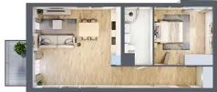 2 pokoje, mieszkanie 53,68 m², piętro 1, oferta nr 9B.10, Zielona Przystań, Poznań, Naramowice, ul. Błażeja 9