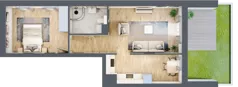 2 pokoje, mieszkanie 48,38 m², parter, oferta nr 9B.1, Zielona Przystań, Poznań, Naramowice, ul. Błażeja 9