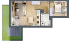 2 pokoje, mieszkanie 49,49 m², parter, oferta nr 34, Zielona Przystań, Poznań, Naramowice, ul. Błażeja 9
