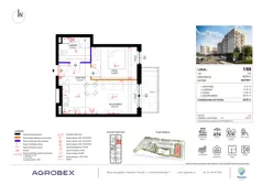 2 pokoje, mieszkanie 43,07 m², piętro 6, oferta nr 1/68, Osiedle Tkacka, Sulechów, ul. Tkacka