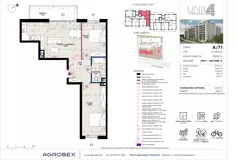 3 pokoje, mieszkanie 68,39 m², piętro 6, oferta nr A/71, Unii Lubelskiej 4, Poznań, Nowe Miasto, Starołęka, ul. Unii Lubelskiej 4