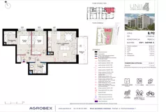 3 pokoje, mieszkanie 62,68 m², piętro 4, oferta nr B/92, Unii Lubelskiej 4 - etap B, Poznań, Nowe Miasto, Starołęka, ul. Unii Lubelskiej 4