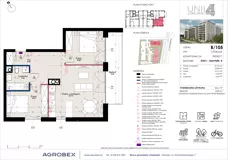 3 pokoje, mieszkanie 58,61 m², piętro 7, oferta nr B/105, Unii Lubelskiej 4 - etap B, Poznań, Nowe Miasto, Starołęka, ul. Unii Lubelskiej 4