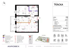 3 pokoje, mieszkanie 57,45 m², piętro 3, oferta nr 1/32, Osiedle Tkacka, Sulechów, ul. Tkacka