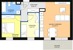 3 pokoje, mieszkanie 54,98 m², piętro 1, oferta nr C.1.01, Osiedle Moderno, Środa Wielkopolska, ul. Topolska