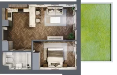 2 pokoje, mieszkanie 42,12 m², parter, oferta nr A1, Augustówka Residence, Warszawa, Mokotów, Augustówka, ul. Kostrzyńska 18