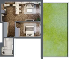 2 pokoje, mieszkanie 47,28 m², parter, oferta nr A6, Augustówka Residence, Warszawa, Mokotów, Augustówka, ul. Kostrzyńska 18