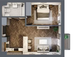 2 pokoje, mieszkanie 42,12 m², piętro 1, oferta nr A7, Augustówka Residence, Warszawa, Mokotów, Augustówka, ul. Kostrzyńska 18