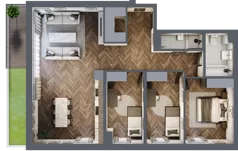 4 pokoje, mieszkanie 95,92 m², piętro 1, oferta nr A8, Augustówka Residence, Warszawa, Mokotów, Augustówka, ul. Kostrzyńska 18