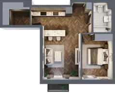 3 pokoje, mieszkanie 47,93 m², piętro 1, oferta nr A14, Augustówka Residence, Warszawa, Mokotów, Augustówka, ul. Kostrzyńska 18