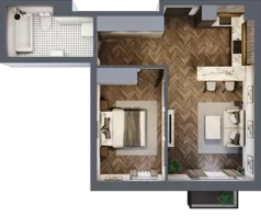 2 pokoje, mieszkanie 48,05 m², piętro 2, oferta nr A21, Augustówka Residence, Warszawa, Mokotów, Augustówka, ul. Kostrzyńska 18
