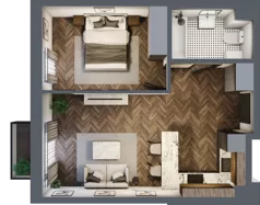 2 pokoje, mieszkanie 41,89 m², piętro 1, oferta nr A33, Augustówka Residence, Warszawa, Mokotów, Augustówka, ul. Kostrzyńska 18