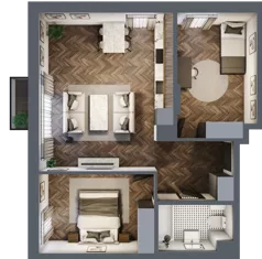 3 pokoje, mieszkanie 60,82 m², piętro 1, oferta nr A36, Augustówka Residence, Warszawa, Mokotów, Augustówka, ul. Kostrzyńska 18