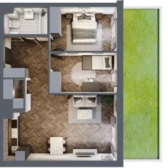 3 pokoje, mieszkanie 62,91 m², parter, oferta nr B1, Augustówka Residence, Warszawa, Mokotów, Augustówka, ul. Kostrzyńska 18