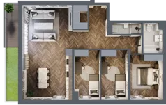 4 pokoje, mieszkanie 95,88 m², piętro 1, oferta nr B9, Augustówka Residence, Warszawa, Mokotów, Augustówka, ul. Kostrzyńska 18