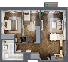 3 pokoje, mieszkanie 58,29 m², piętro 2, oferta nr B18, Augustówka Residence, Warszawa, Mokotów, Augustówka, ul. Kostrzyńska 18