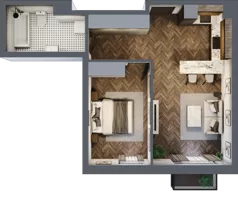2 pokoje, mieszkanie 48,14 m², piętro 2, oferta nr B22, Augustówka Residence, Warszawa, Mokotów, Augustówka, ul. Kostrzyńska 18