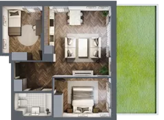 3 pokoje, mieszkanie 56,24 m², parter, oferta nr B29, Augustówka Residence, Warszawa, Mokotów, Augustówka, ul. Kostrzyńska 18