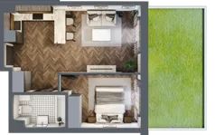 2 pokoje, mieszkanie 40,79 m², parter, oferta nr B30, Augustówka Residence, Warszawa, Mokotów, Augustówka, ul. Kostrzyńska 18