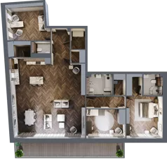 4 pokoje, apartament 140,38 m², piętro 1, oferta nr M07, Apartamenty Orkana, Warszawa, Mokotów, Ksawerów, ul. Orkana 12