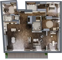5 pokoi, apartament 194,39 m², piętro 3, oferta nr M13, Apartamenty Orkana, Warszawa, Mokotów, Ksawerów, ul. Orkana 12