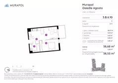 1 pokój, mieszkanie 38,55 m², piętro 6, oferta nr 3.B.6.10, Murapol Agosto, Łódź, Polesie, Stare Polesie, ul. 6 Sierpnia