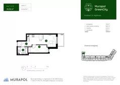 1 pokój, mieszkanie 34,96 m², piętro 1, oferta nr 1.A.1.10, Murapol GreenCity, Kraków, Bieżanów-Prokocim, Osiedle Złocień, ul. Agatowa
