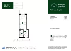 1 pokój, mieszkanie 27,67 m², piętro 2, oferta nr 1.A.2.05, Murapol LifePark, Piastów, ul. Bodycha 