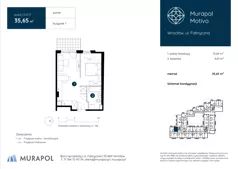 1 pokój, apartament inwestycyjny 36,39 m², piętro 6, oferta nr 1.C.6.06, Murapol Motivo, Wrocław, Muchobór Mały, Fabryczna, ul. Fabryczna