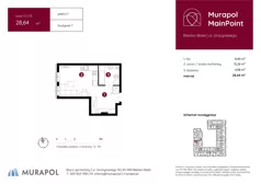 1 pokój, mieszkanie 28,64 m², piętro 1, oferta nr 1.C.1.13, Murapol MainPoint, Bielsko-Biała, Śródmieście, ul. Grażyńskiego