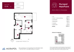 1 pokój, mieszkanie 52,96 m², piętro 1, oferta nr 1.C.1.15, Murapol MainPoint, Bielsko-Biała, Śródmieście, ul. Grażyńskiego