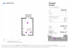 1 pokój, apartament inwestycyjny 29,66 m², parter, oferta nr 1.B.0.01, Murapol Aviator, Toruń, Koniuchy, ul. Grudziądzka