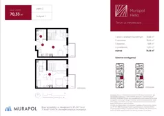 1 pokój, mieszkanie 70,33 m², piętro 2, oferta nr 1.A.2.01, Murapol Helio - Etap II, Toruń, Wrzosy, JAR, ul. Heweliusza