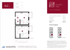 1 pokój, mieszkanie 73,12 m², piętro 2, oferta nr 1.A.2.02, Murapol Helio, Toruń, Wrzosy, JAR, ul. Heweliusza
