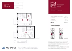 1 pokój, mieszkanie 77,16 m², piętro 2, oferta nr 1.A.2.08, Murapol Helio, Toruń, Wrzosy, JAR, ul. Heweliusza